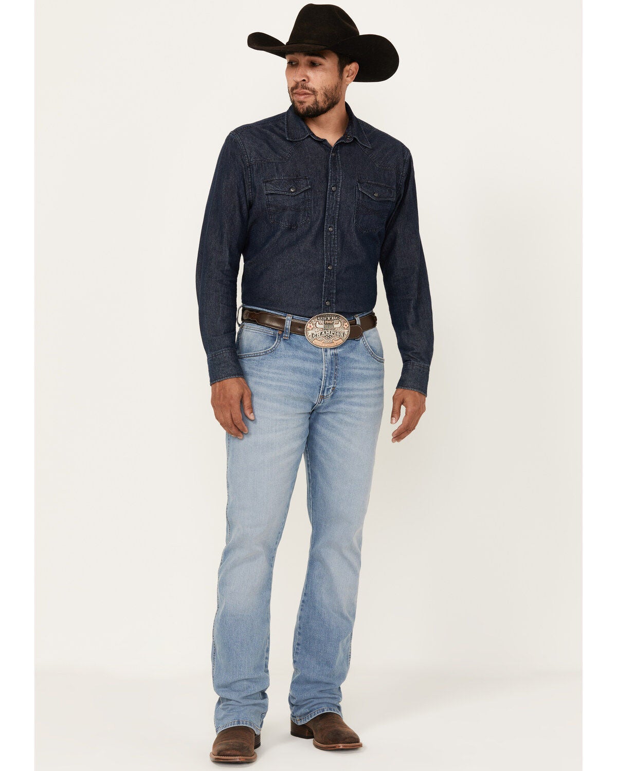 Wrangler Retro Men's Woodmere Light Wash Slim Bootcut Stretch Denim Jeans - Tall, Light Wash, hi-res