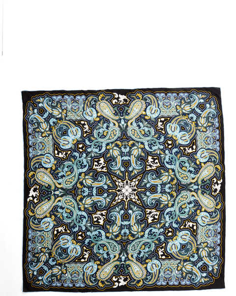 Cody James Men's Printed Silk Wild Rag Scarf, Steel Blue, hi-res