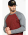 Image #5 - Hawx Men's Red Baseball Raglan Crew Long Sleeve Work Shirt, Charcoal, hi-res