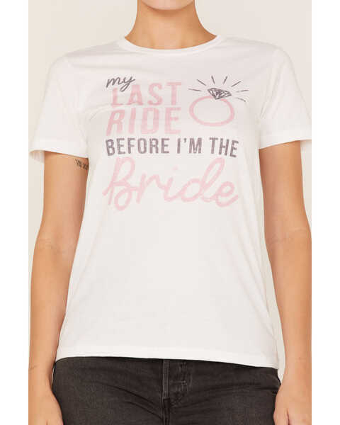 Southern Sierra Women's Last Ride Before Bride Graphic Tee, White, hi-res