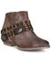 Image #1 - Circle G Women's Harness Fashion Booties - Round Toe, Dark Brown, hi-res