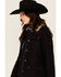 Image #2 - Shyanne Women's Canvas Sherpa Lined Button-Down Jacket, Black, hi-res