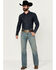 Image #1 - Cody James Men's Bozeman Wash Duke Relaxed Bootcut Stretch Denim Jeans, Medium Wash, hi-res