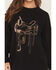 Image #3 - Ariat Women's Saddle Long Sleeve Oversized Graphic Tee, Black, hi-res