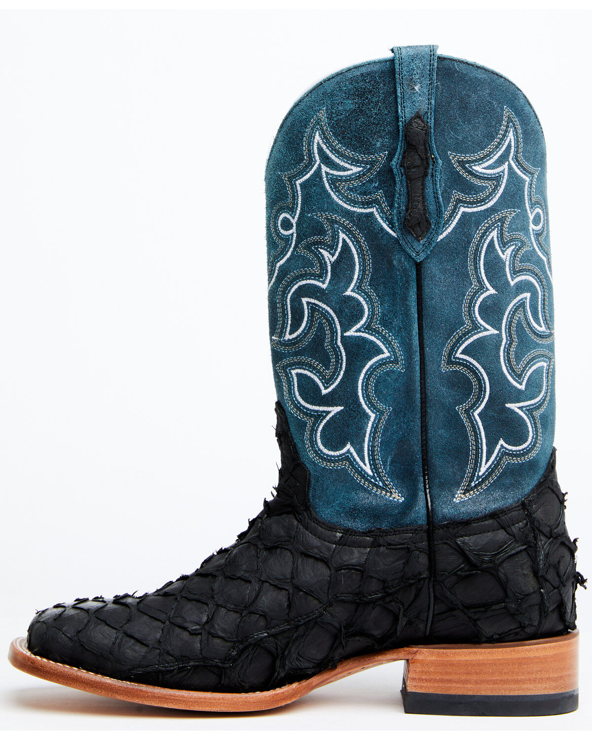 Image #3 - Cody James Men's Pirarucu Soul Western Exotic Boot - Broad Square Toe, Blue, hi-res
