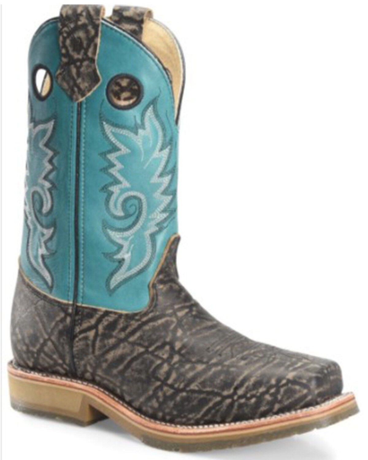 Double H Men's Shark Print Western Work Boots - Composite Toe, Black, hi-res