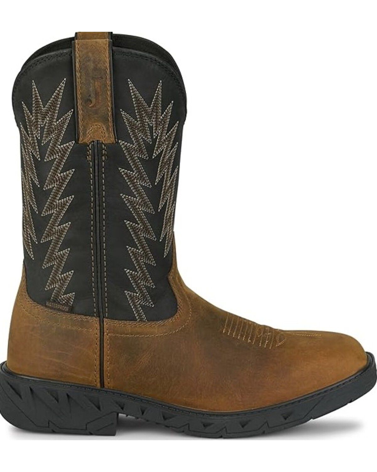 Image #2 - Justin Men's Taskmaker Pull-On Work Boots - Steel Toe, Black, hi-res