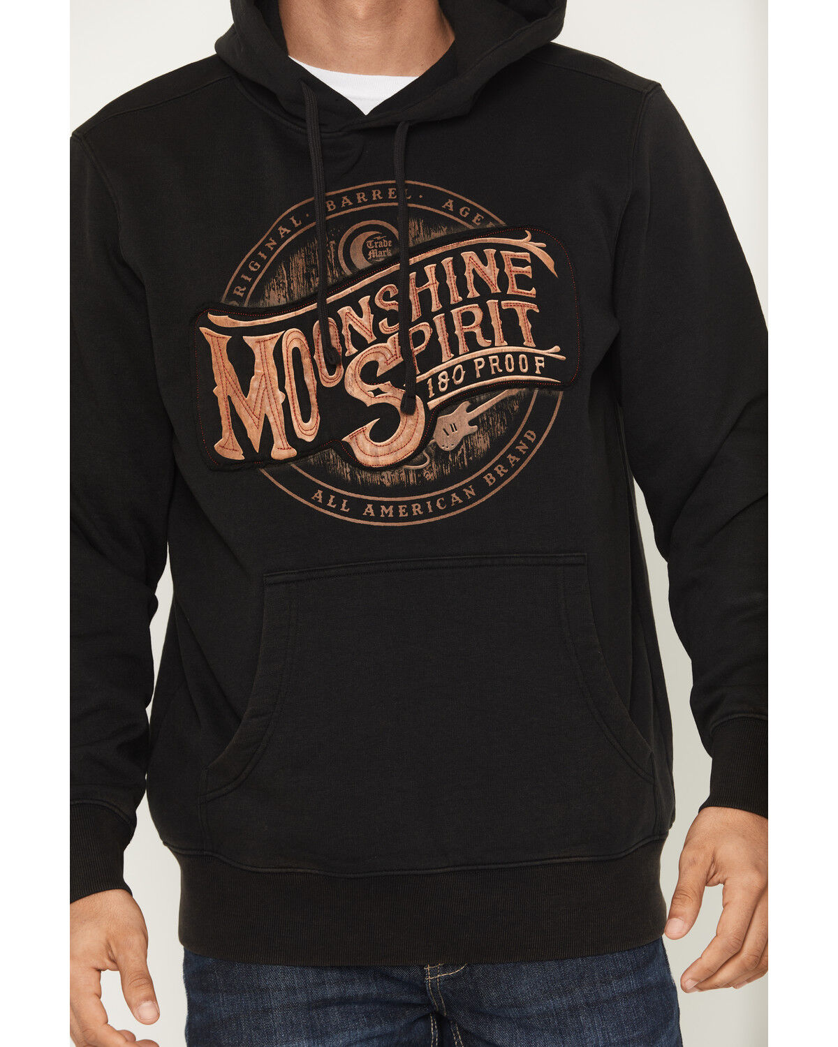 Image #3 - Moonshine Spirit Men's Whiskey Barrel Logo Hooded Sweatshirt, Charcoal, hi-res