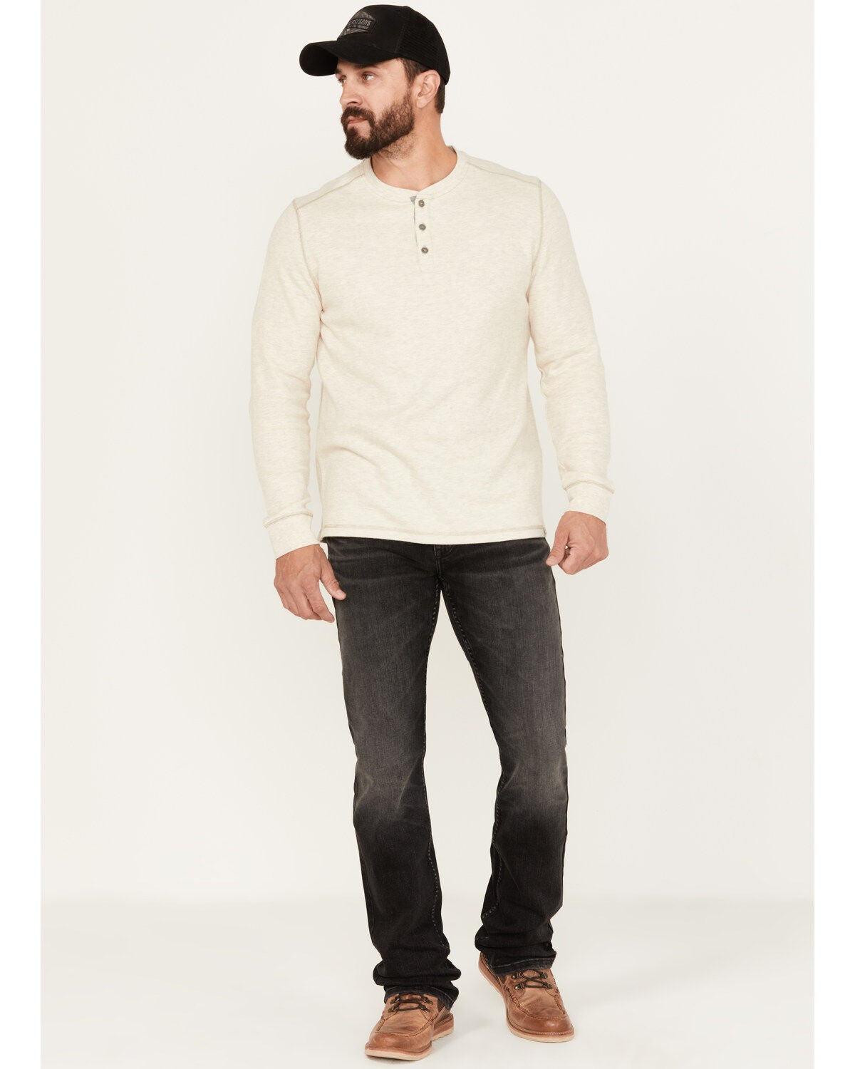 Moonshine Spirit Men's Rocky Mountain Wash Decker Slim Straight Stretch Denim Jeans, Black, hi-res