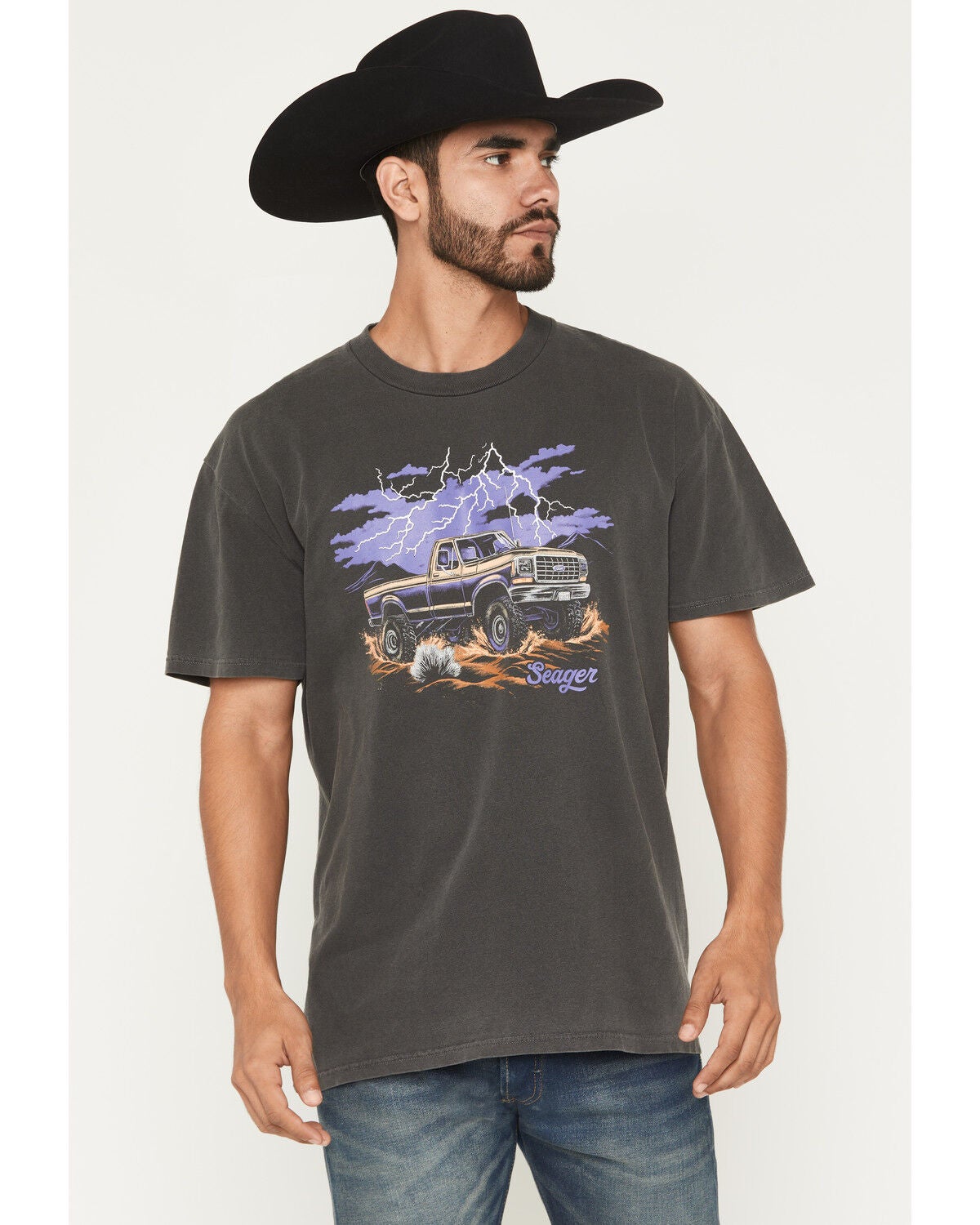 Image #1 - Seager Men's Mud Romp Short Sleeve Graphic T-Shirt, Black, hi-res