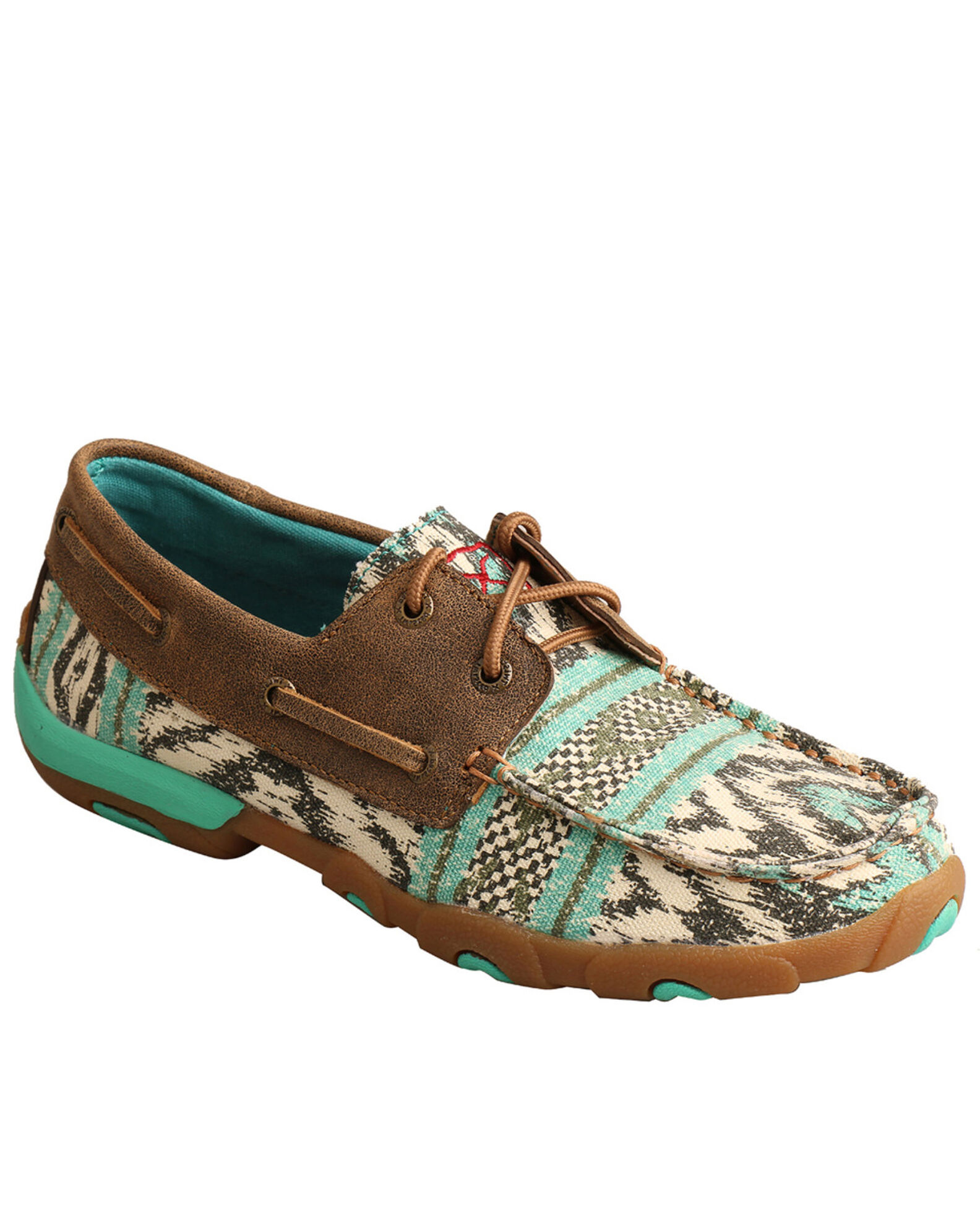 Twisted X Women's Canvas Boat Shoes Moc Toe