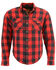 Image #1 - Milwaukee Performance Men's Aramid Checkered Flannel Biker Shirt - Big & Tall, Black/red, hi-res