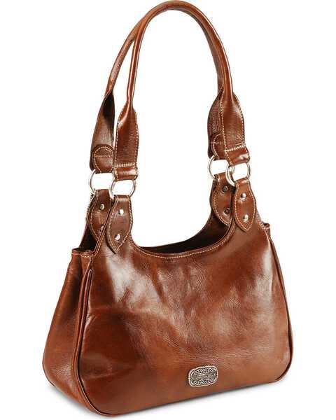 Image #3 - American West Lady Lace Tote Handbag, Tan, hi-res
