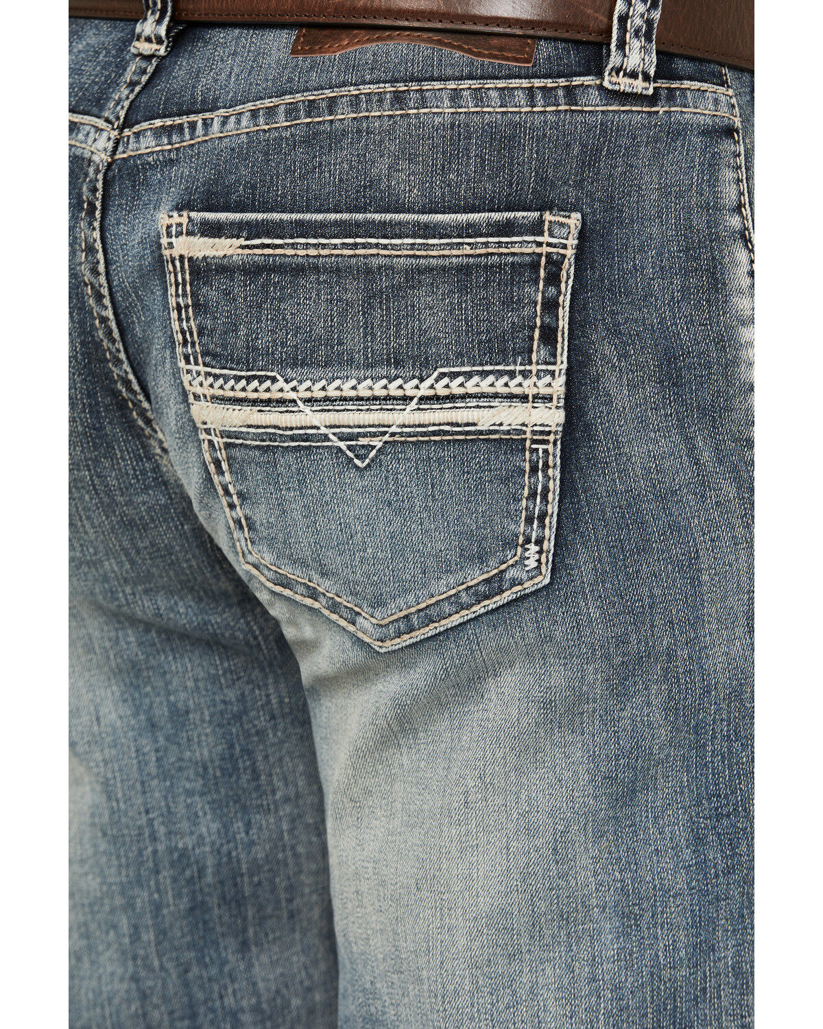 Product Name:  Rock & Roll Denim Men's Double Barrel Medium Vintage Wash Relaxed Stackable Bootcut Stretch Denim Jeans