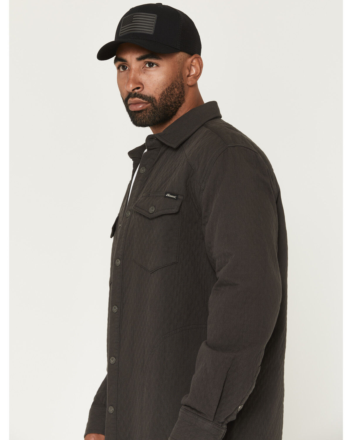 Image #2 - Thorogood Men's Rugged Ridge Snap Shirt Jacket, Dark Grey, hi-res