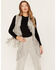 Wonderwest Women's Suede Fringe Vest, Grey, hi-res