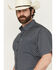 Image #2 - Cinch Men's Geo Print Short Sleeve Button-Down Performance Stretch Western Shirt, Navy, hi-res