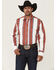 Image #1 - Wrangler Men's Vintage Brushpopper Striped Print Long Sleeve Snap Western Shirt, , hi-res