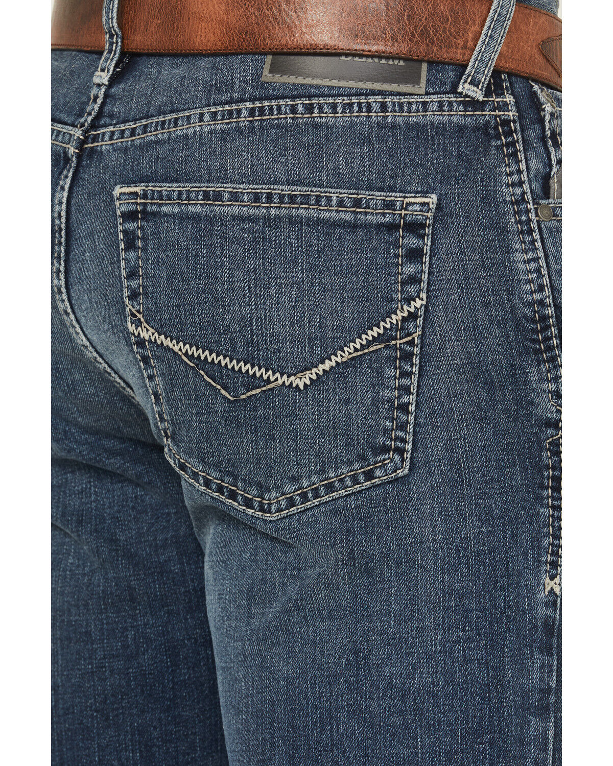 Image #4 - Ariat Men's M7 Dark Wash High Rise Slim Straight Stretch Denim Jeans, Dark Wash, hi-res