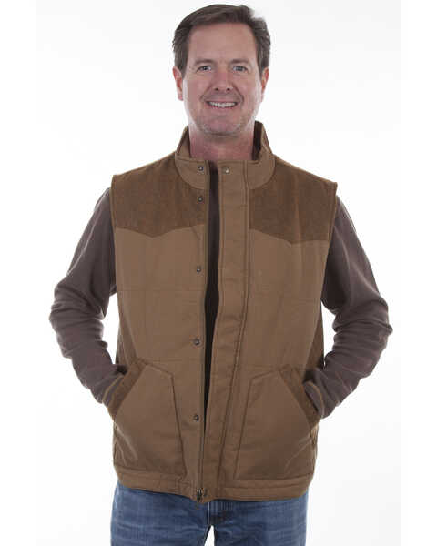 Image #1 - Scully Men's Canvas Vest, Tan, hi-res