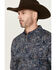 Image #2 - Cody James Men's Neverland Paisley Print Long Sleeve Button-Down Stretch Western Shirt - Big , Light Blue, hi-res
