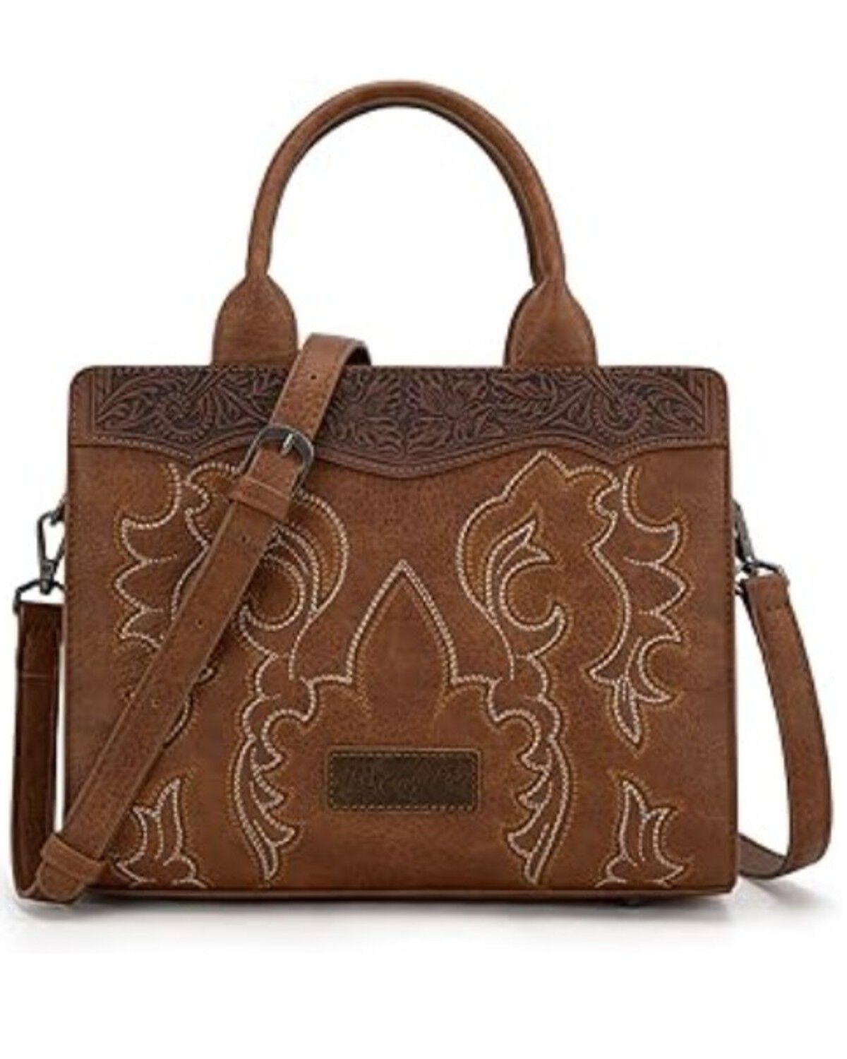 Image #1 - Wrangler Women's Jessie Tooled Crossbody Bag, Brown, hi-res
