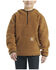 Image #2 - Carhartt Little Boys' Half Zip Sherpa Hooded Pullover, Brown, hi-res