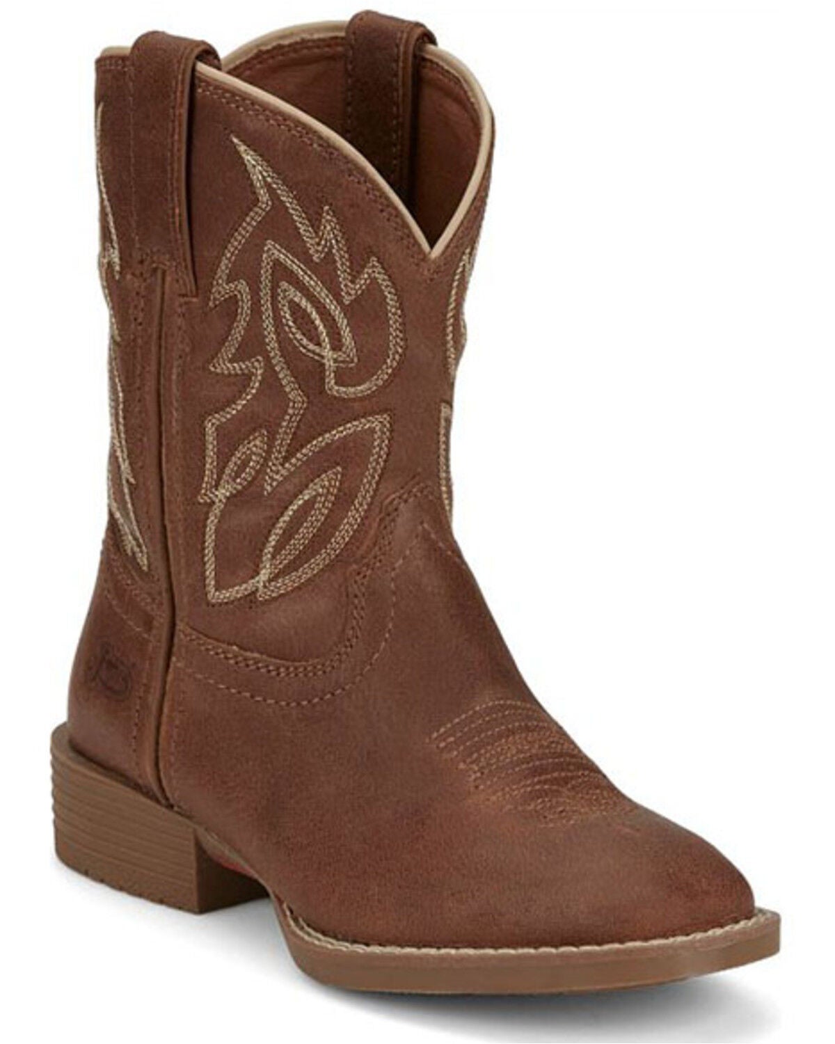Justin Boys' Canter Western Boots - Broad Square Toe, Brown, hi-res