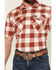 Image #3 - Kimes Ranch Men's Malcom Buffalo Plaid Print Short Sleeve Pearl Snap Western Shirt, Red, hi-res