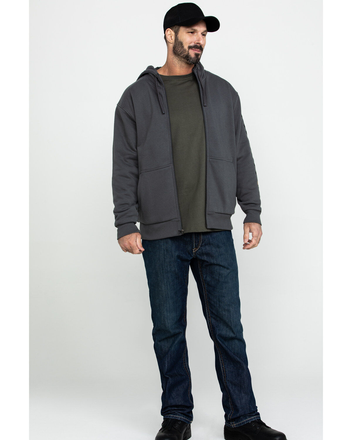 Image #6 - Ariat Men's Rebar All-Weather Full Zip Work Hooded Sweatshirt, , hi-res