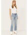 Cleo + Wolf Women's Medium Wash Mid Rise Slim Straight Ankle Jeans, Medium Wash, hi-res