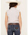 Wrangler Girls' Sleeveless Tie Front Pearl Snap Western Shirt, Teal, hi-res
