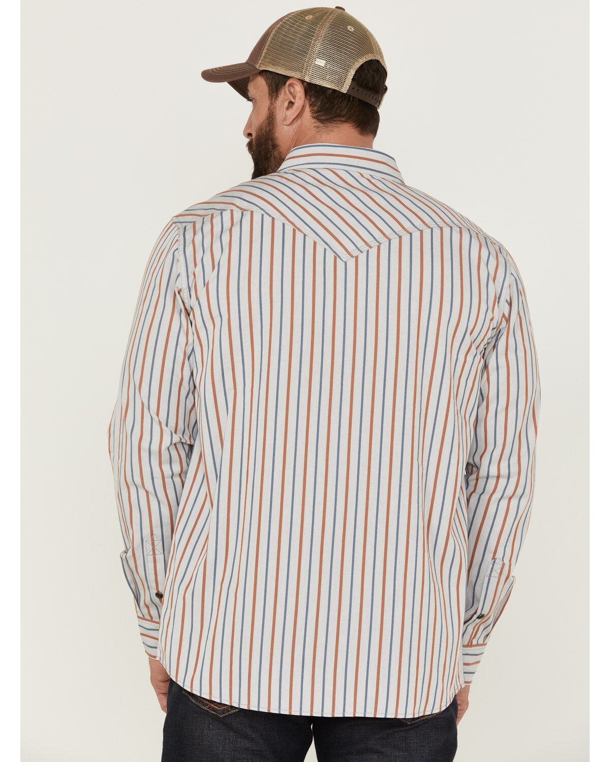 Image #4 - Moonshine Spirit Men's Kingston Stripe Snap Western Shirt, Grey, hi-res