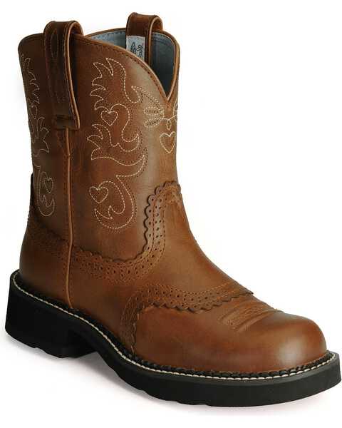Ariat Women's Fatbaby Western Boots - Round Toe, Saddle Brown, hi-res