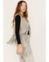 Wonderwest Women's Suede Fringe Vest, Grey, hi-res