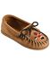 Minnetonka Girls' Thunderbird II Beaded Moccasins, Taupe, hi-res
