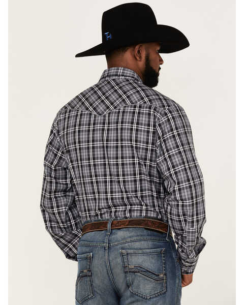 Image #4 - Roper Men's Embroidered Horseshoe Large Plaid Long Sleeve Snap Western Shirt , , hi-res