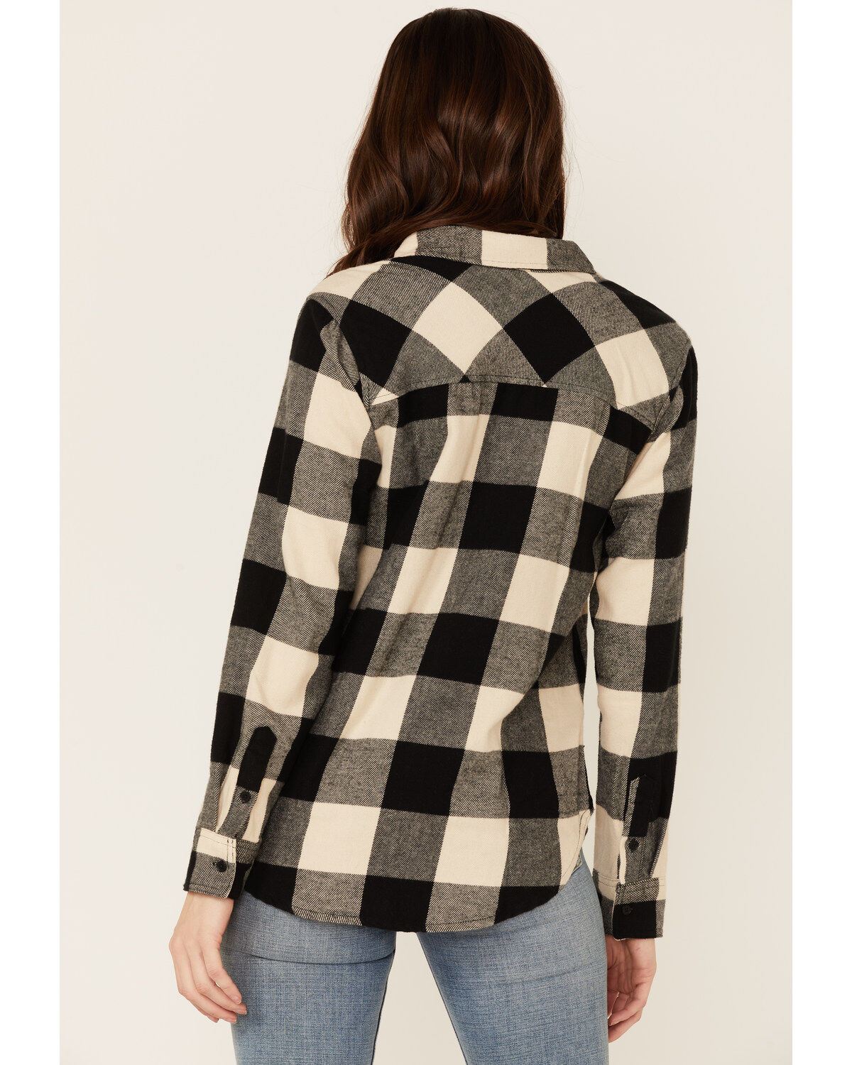 Image #3 - United By Blue Women's Plaid Print Responsible Button Down Western Flannel Shirt, Black/white, hi-res