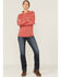 Ariat Women's FR Air Henley Long Sleeve Work Pocket Shirt , Red, hi-res