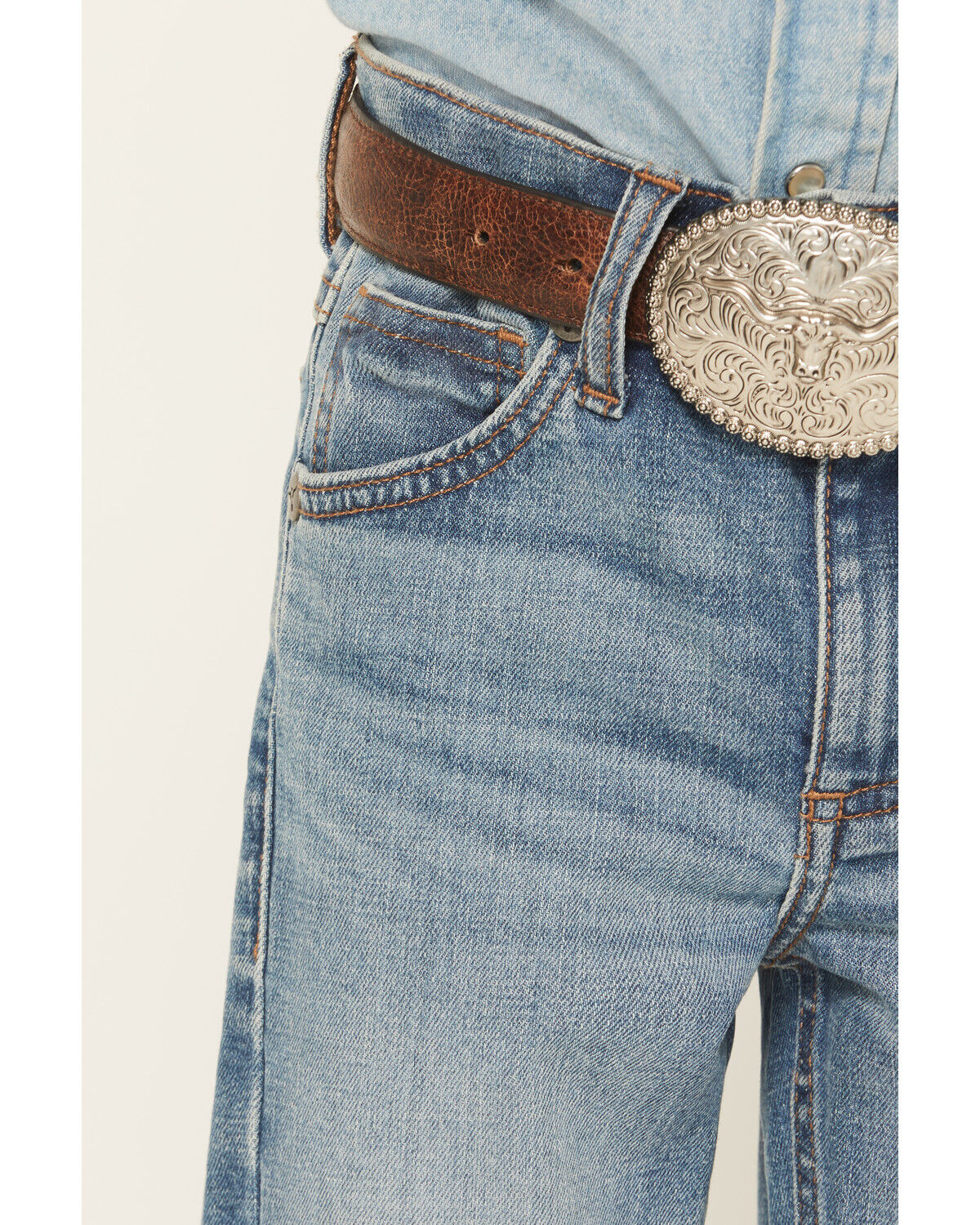 Image #2 - Wrangler 20X Little Boys' Wright 42 Vintage Bootcut Stretch Denim Jeans, Blue, hi-res