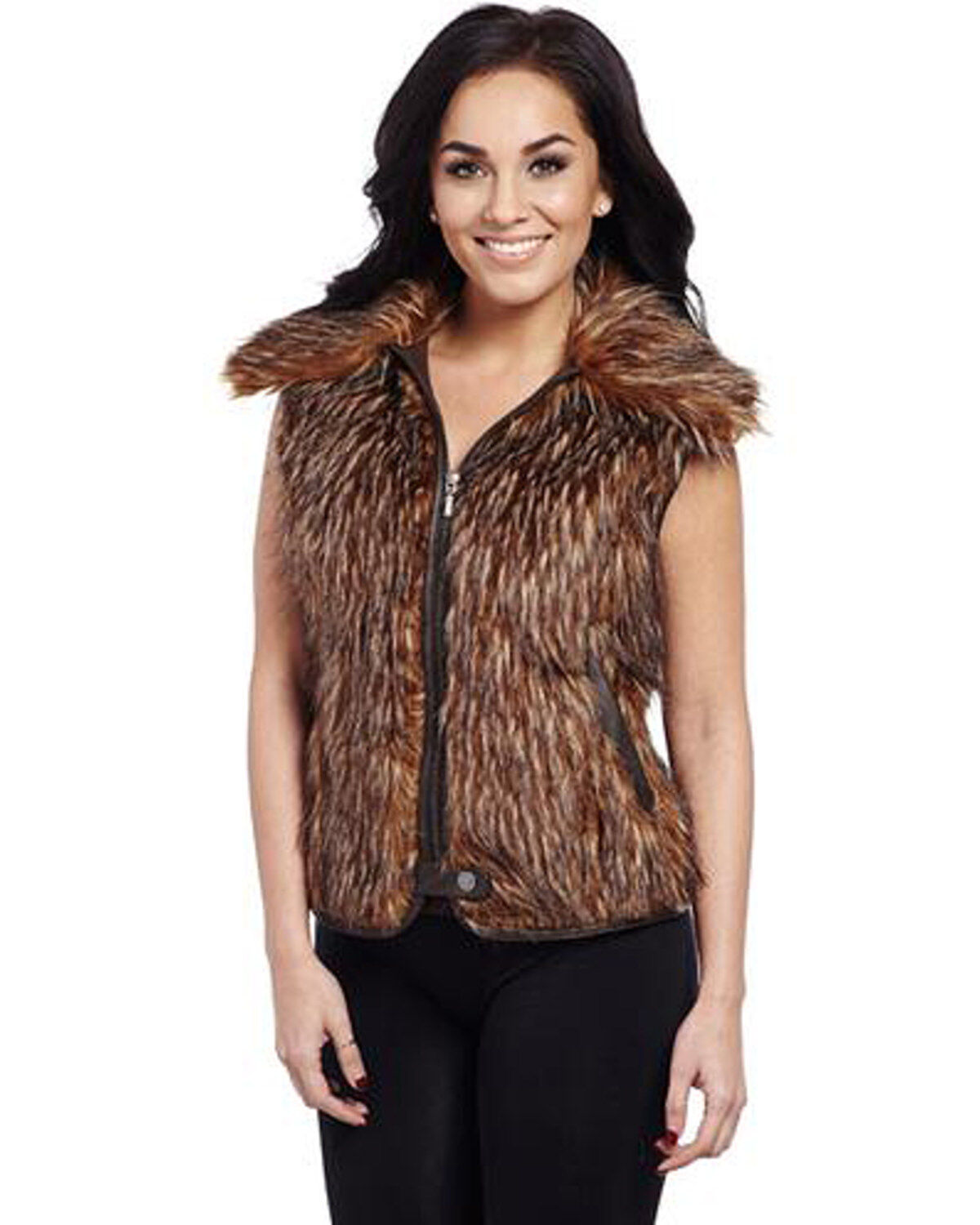 Image #1 - Cripple Creek Women's Faux Fur Vest, , hi-res
