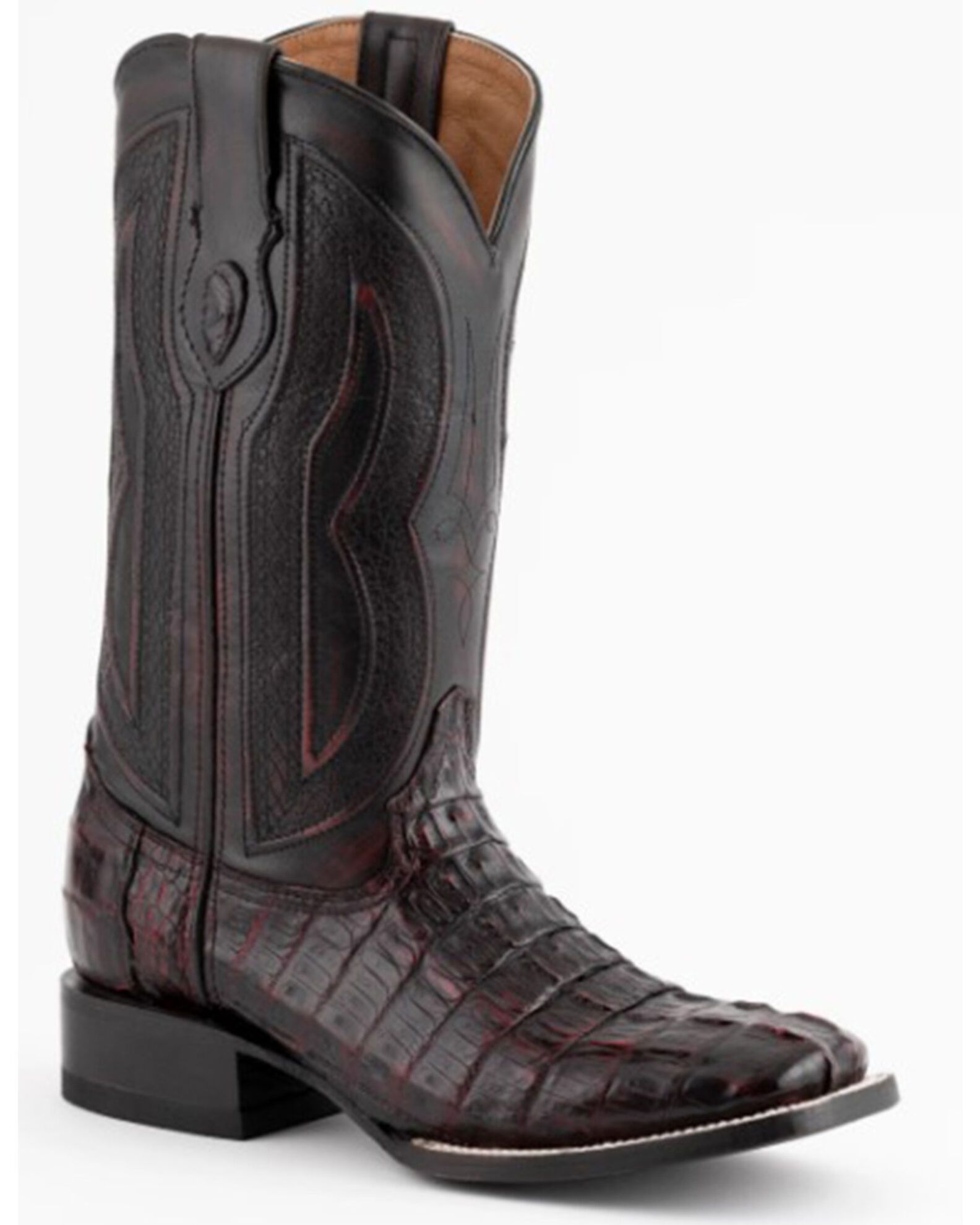 Image #1 - Ferrini Men's Dakota Exotic Crocodile Western Boots - Broad Square Toe, Black, hi-res