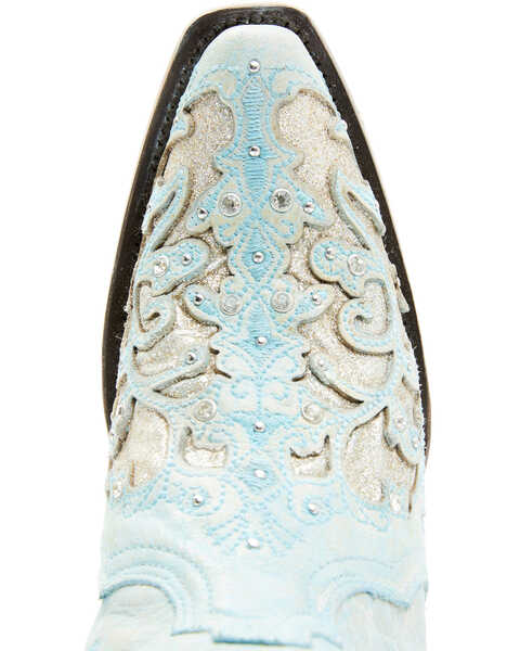 Corral Women's Glitter Inlay Western Boots - Snip Toe, Light Blue, hi-res