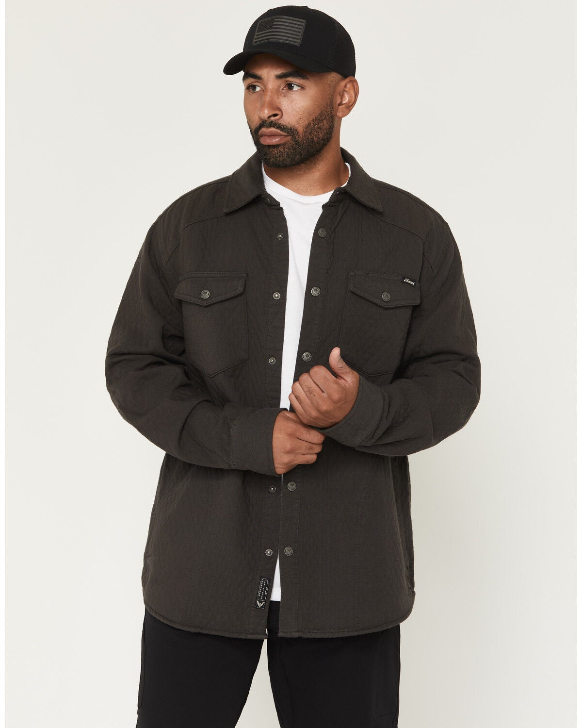 Thorogood Men's Rugged Ridge Snap Shirt Jacket, Dark Grey, hi-res