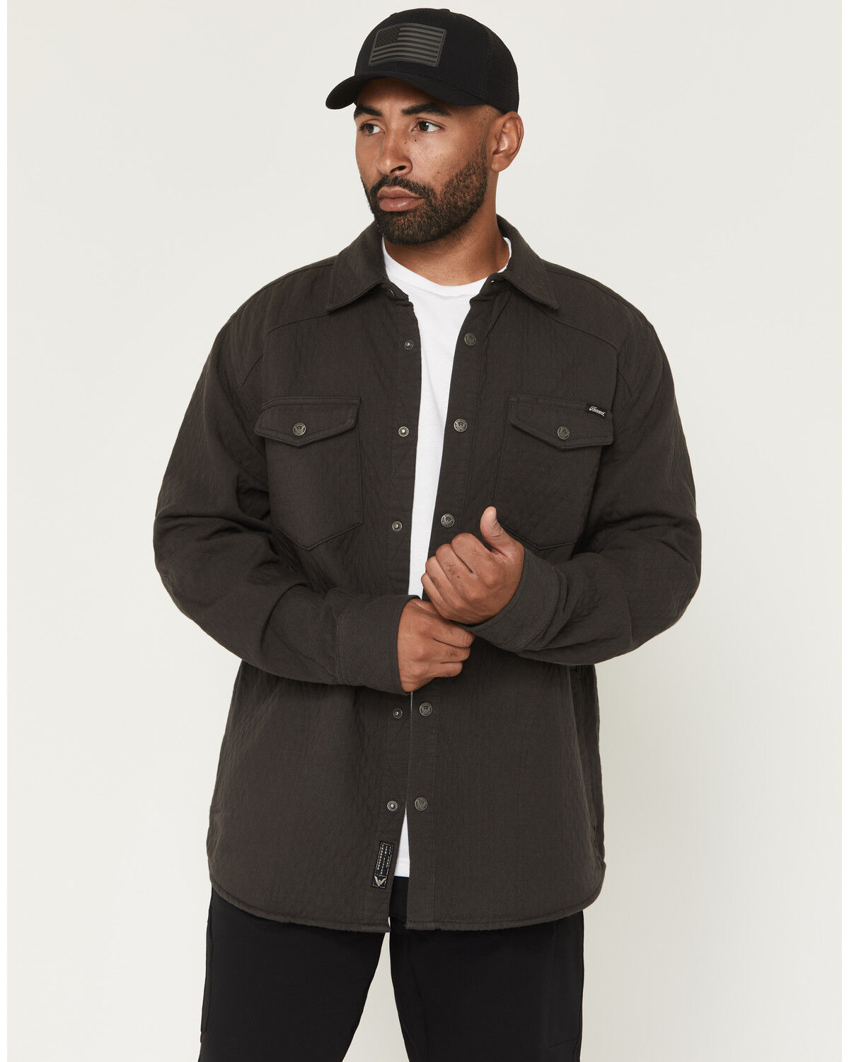 Image #1 - Thorogood Men's Rugged Ridge Snap Shirt Jacket, Dark Grey, hi-res
