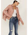 Image #1 - Mauritius Leather Women's Melbourne Pink Fringe Leather Jacket, , hi-res