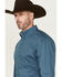 Image #2 - George Strait by Wrangler Men's Solid Long Sleeve Button-Down Stretch Western Shirt, Teal, hi-res
