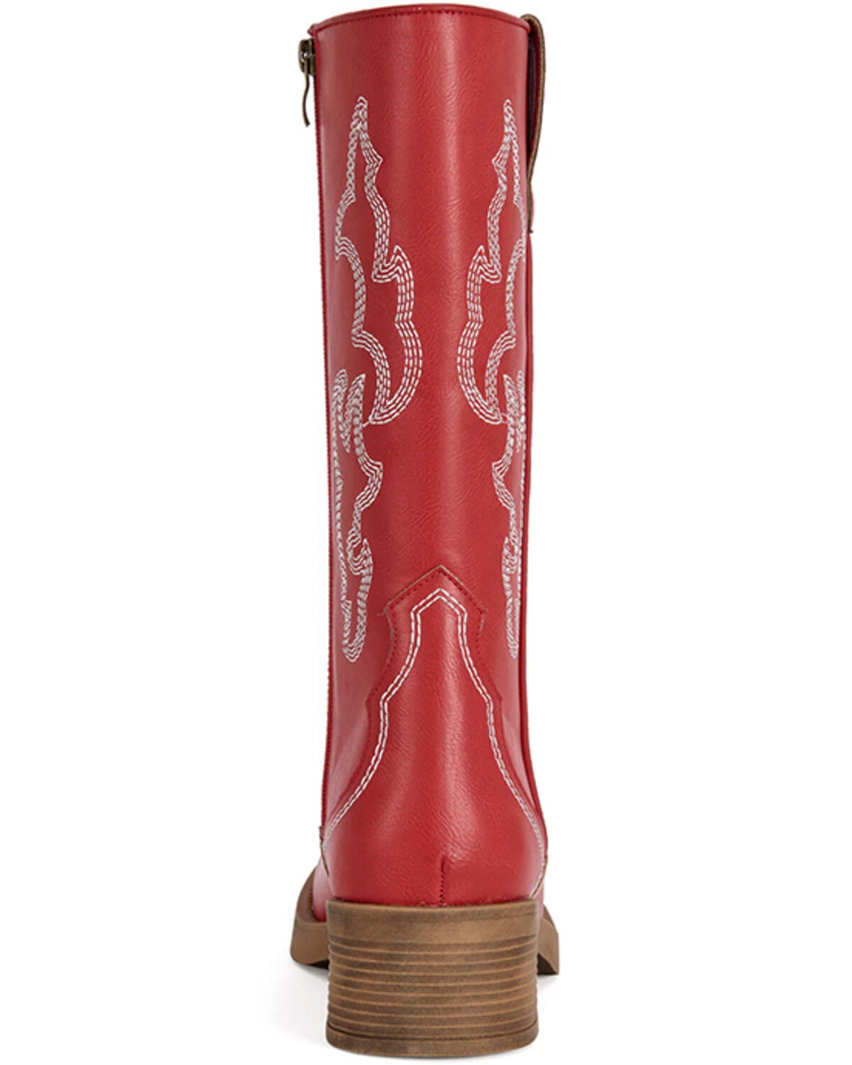 Image #3 - Azalea Wang Women's Mariana Western Boots - Square Toe, Red, hi-res