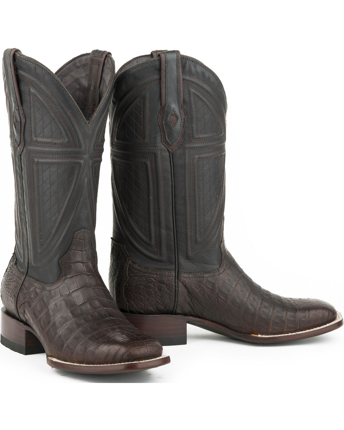 Image #1 - Stetson Men's Caiman Belly Vamp Western Boots - Square Toe, , hi-res