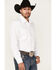 Rough Stock By Panhandle Men's Tonal Dobby Plaid Print Long Sleeve Pearl Snap Western Shirt , White, hi-res